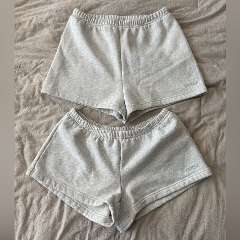 Aritzia Light Gray Sweatshorts - Picture 2 of 4